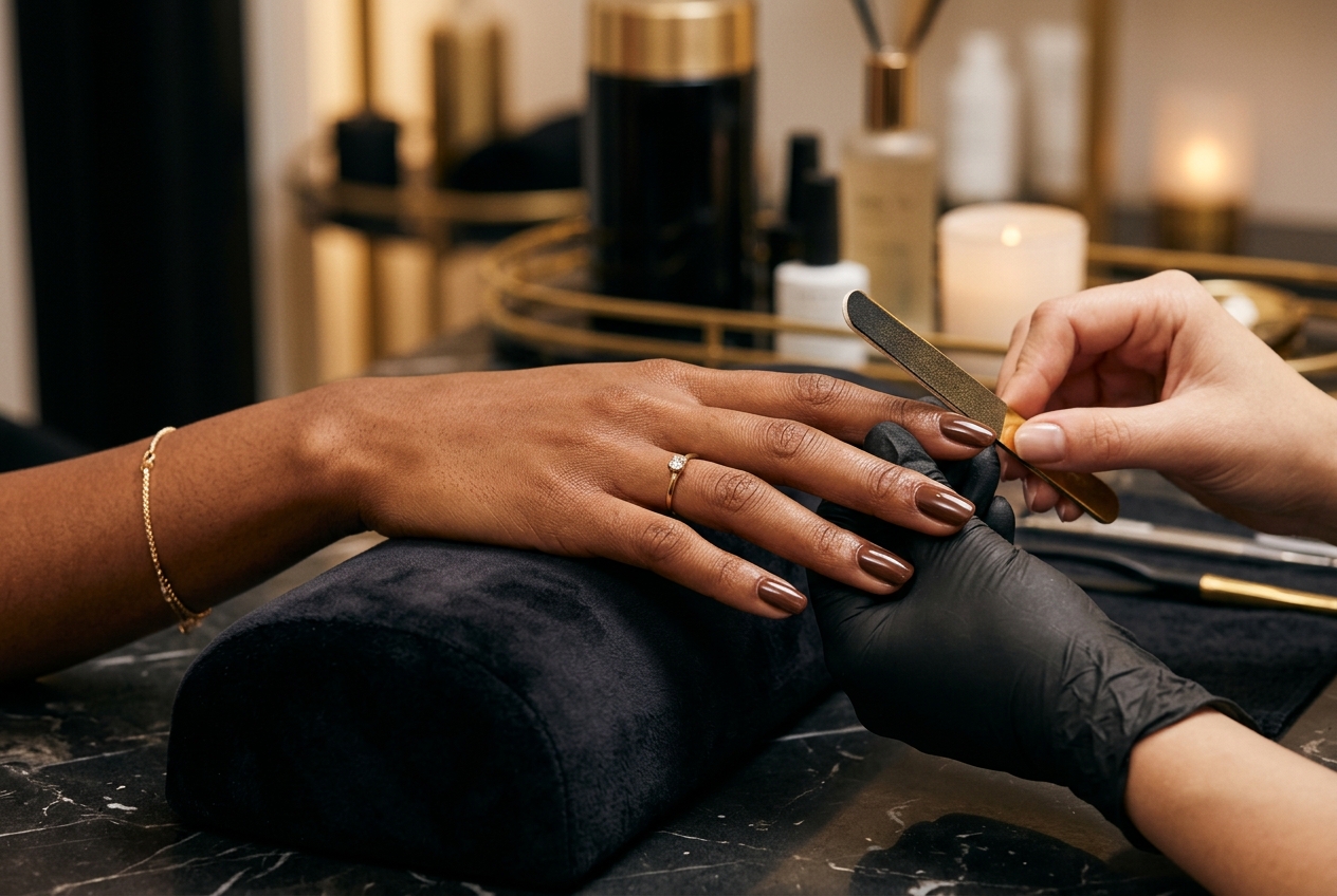 Sculpted, glossy nails